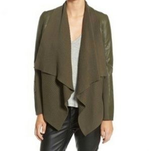 BLANKNYC vegan leather drape jacket